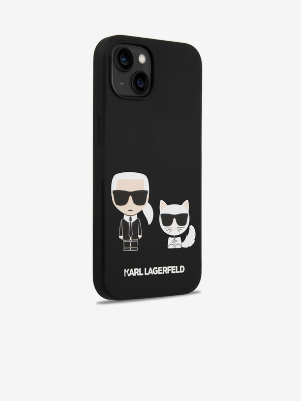 Karl Lagerfeld Karl Lagerfeld MagSafe Cover Compatibile Liquid Silicone Karl and Choupette per iPhone 14 Plus Nero