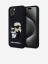 Karl Lagerfeld Karl Lagerfeld 3D Rubber Karl and Choupette Cover Posteriore per iPhone 13 Nero