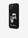 Karl Lagerfeld Karl Lagerfeld 3D Rubber Karl and Choupette Cover Posteriore per iPhone 13 Nero