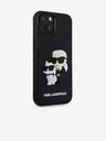 Karl Lagerfeld Karl Lagerfeld 3D Rubber Karl and Choupette Cover Posteriore per iPhone 13 Nero