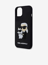 Karl Lagerfeld Karl Lagerfeld 3D Rubber Karl and Choupette Cover Posteriore per iPhone 13 Nero