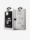 Karl Lagerfeld Karl Lagerfeld 3D Rubber Karl and Choupette Cover Posteriore per iPhone 13 Nero