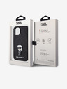 Karl Lagerfeld Karl Lagerfeld Fixed Glitter Metal Ikonik Cover Posteriore per iPhone 15 Nero