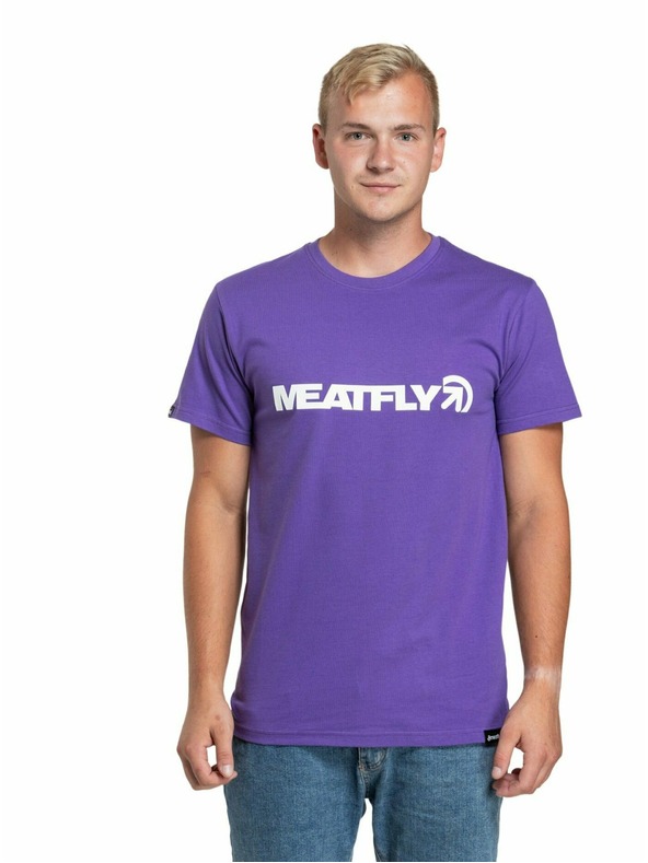 Meatfly Meatfly T-shirt da uomo Logex Viola | Viola | Taglia S | 100% cotone