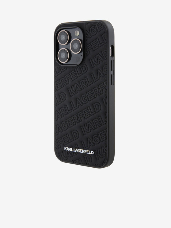 Karl Lagerfeld Karl Lagerfeld PU Cover Posteriore Trapuntata per iPhone 15 Pro Nero