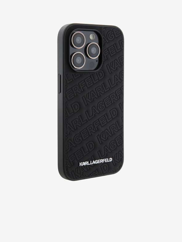 Karl Lagerfeld Karl Lagerfeld PU Cover Posteriore Trapuntata per iPhone 15 Pro Nero