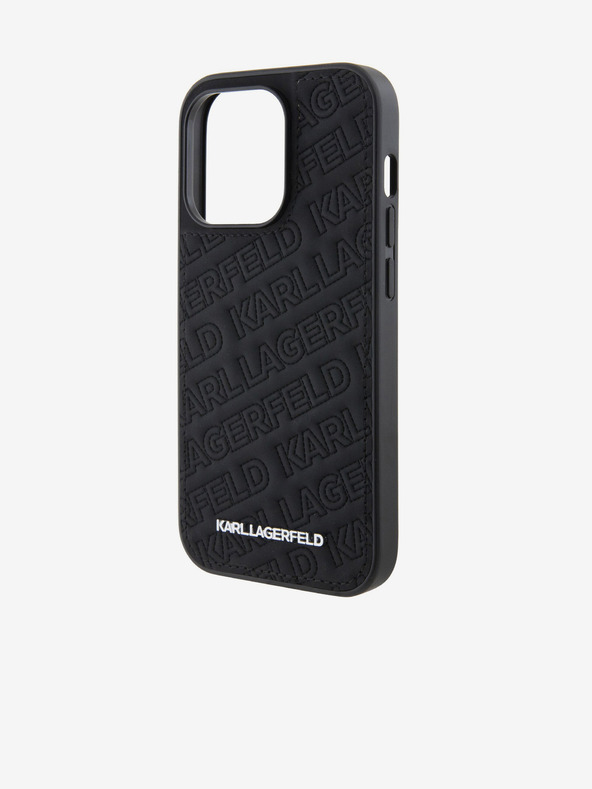 Karl Lagerfeld Karl Lagerfeld PU Cover Posteriore Trapuntata per iPhone 15 Pro Nero