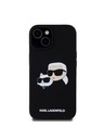 Karl Lagerfeld Liquid Silicone Double Heads Magsafe Cover Posteriore per iPhone 15 Nero Karl Lagerfeld