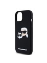 Karl Lagerfeld Liquid Silicone Double Heads Magsafe Cover Posteriore per iPhone 15 Nero Karl Lagerfeld