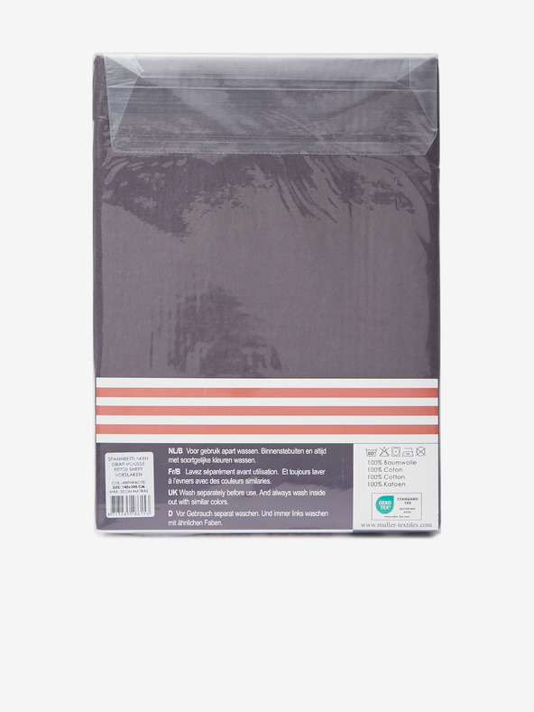 Good Morning 140 x 200 cm - Lenzuolo in jersey elasticizzato grigio scuro Good Morning