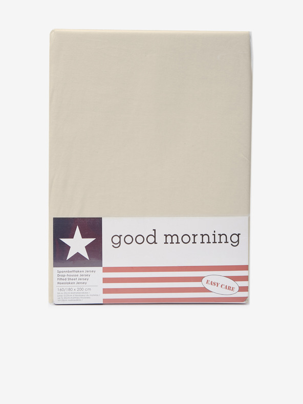 Good Morning 140 x 200 cm - Lenzuolo in jersey stretch beige Good Morning