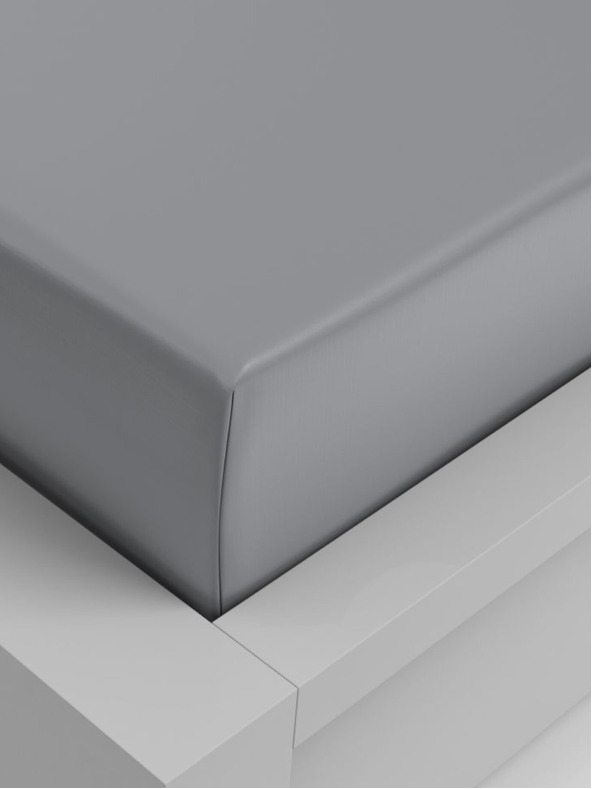 Kvalitex Lenzuolo in viscosa stretch 100x200cm grigio chiaro