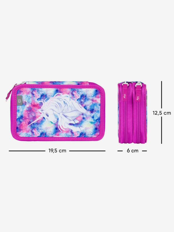 BAAGL  Astuccio scuola rosa a due piani Baagl Unicorn