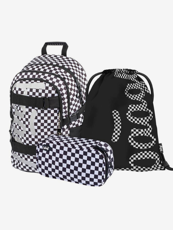 BAAGL  Set 3 skate ska nero: zaino, astuccio, borsa Baagl