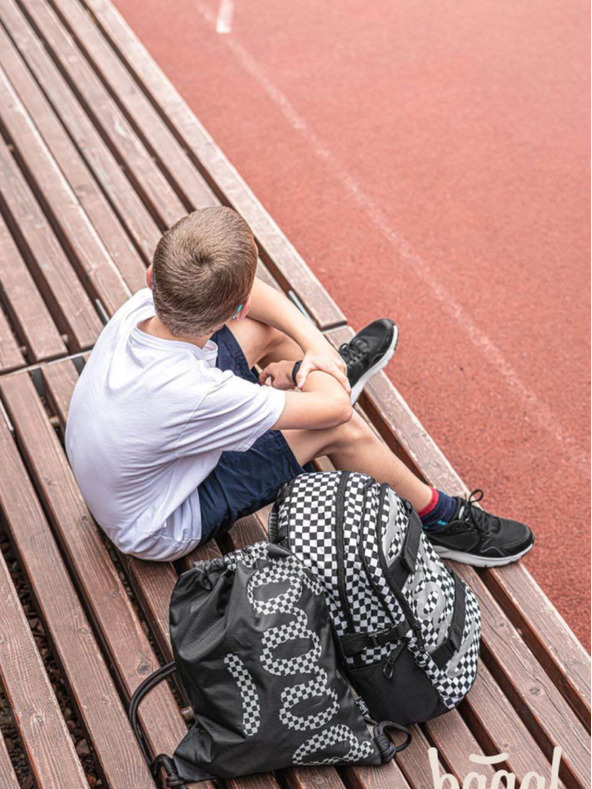 BAAGL  Set 3 skate ska nero: zaino, astuccio, borsa Baagl