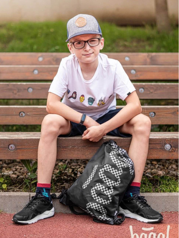 BAAGL  Set 3 skate ska nero: zaino, astuccio, borsa Baagl