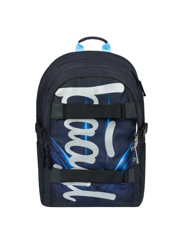 BAAGL  Zaino scuola nero Skate Bluelight Baagl