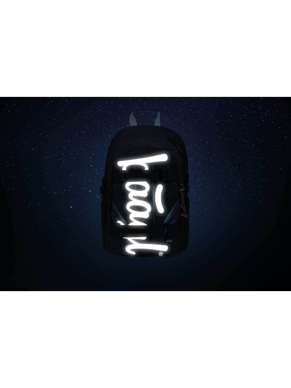 BAAGL  Zaino scuola nero Skate Bluelight Baagl