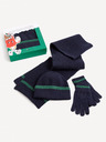 Celio Set cappello, sciarpa e guanti da uomo blu scuro in confezione regalo Celio