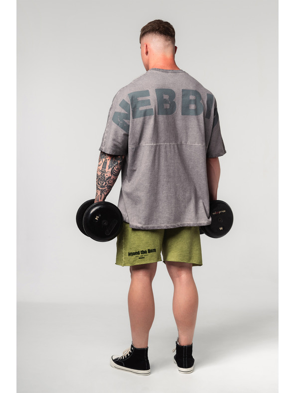 Nebbia Pantaloncini della tuta lavati NO BS 367 Nebbia