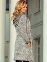 numoco Cappotto donna grigio fantasia con cappuccio e tasche Numoco