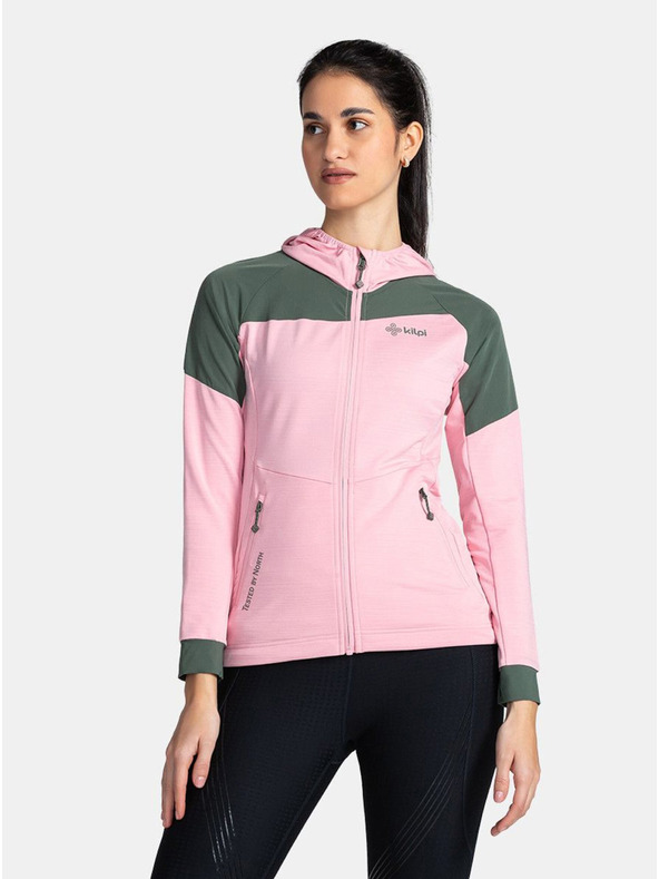 Kilpi Felpa sportiva elasticizzata con cappuccio rosa chiaro da donna Kilpi MEMPHIS-W