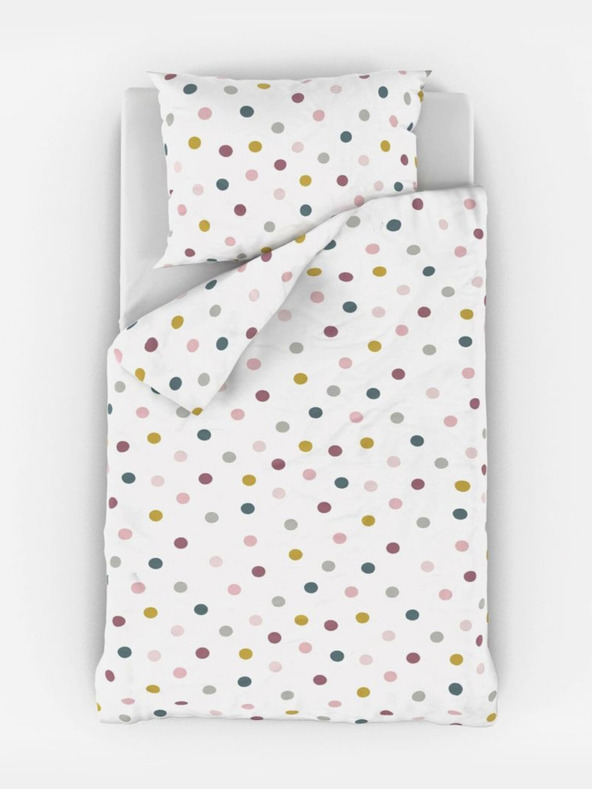 Kvalitex Biancheria da letto in cotone per culla Palline su bianco Qualitex