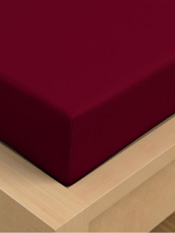 Kvalitex Lenzuolo jersey con lycra 120x200cm bordeaux Kvalitex