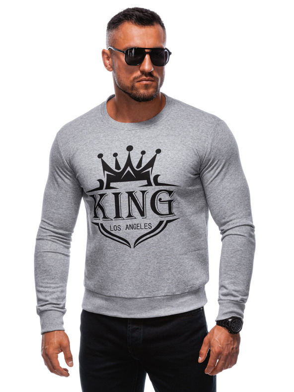 Edoti EDOTI Felpa con cappuccio da uomo, grigio