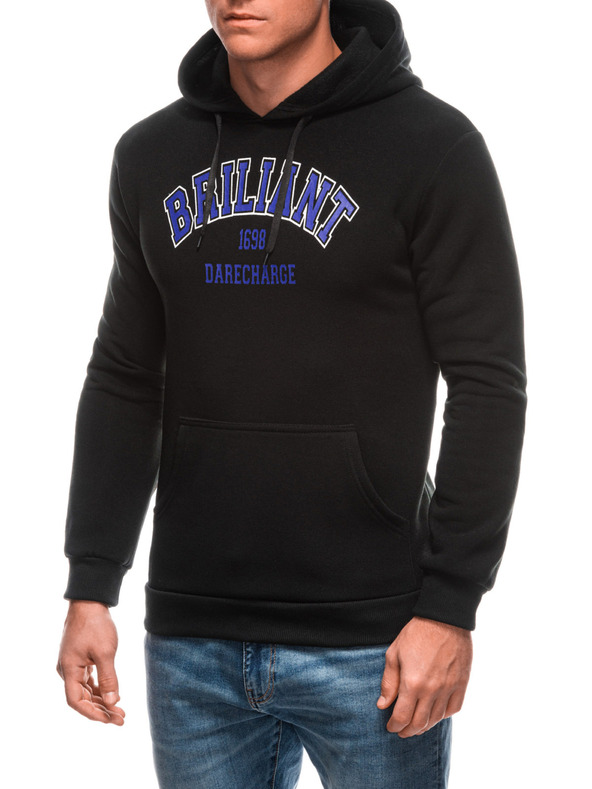 Edoti EDOTI Felpa con cappuccio da uomo, nera