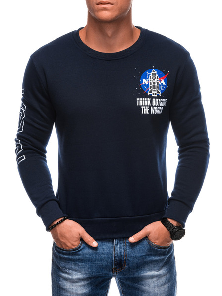 Edoti EDOTI Felpa con cappuccio da uomo, blu scuro