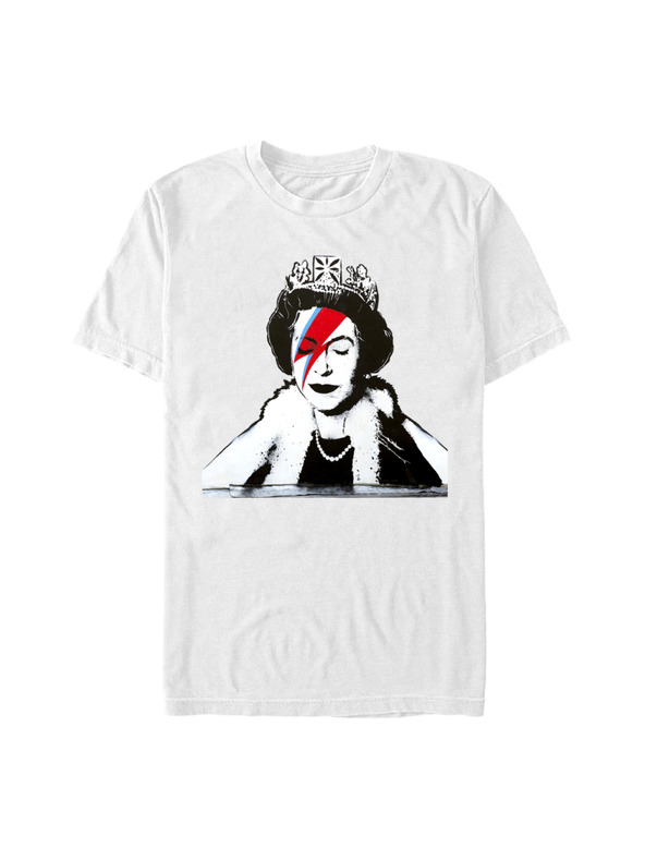 ZOOT.Fan Maglietta bianca Banksy (brandizzata) Bansky Queen Ziggy