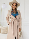 numoco Cappotto da donna beige con inserto colorato sul collo Numoco