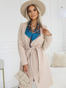 numoco Cappotto da donna beige con inserto colorato sul collo Numoco