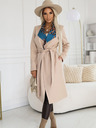numoco Cappotto da donna beige con inserto colorato sul collo Numoco