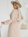numoco Cappotto da donna beige con inserto colorato sul collo Numoco