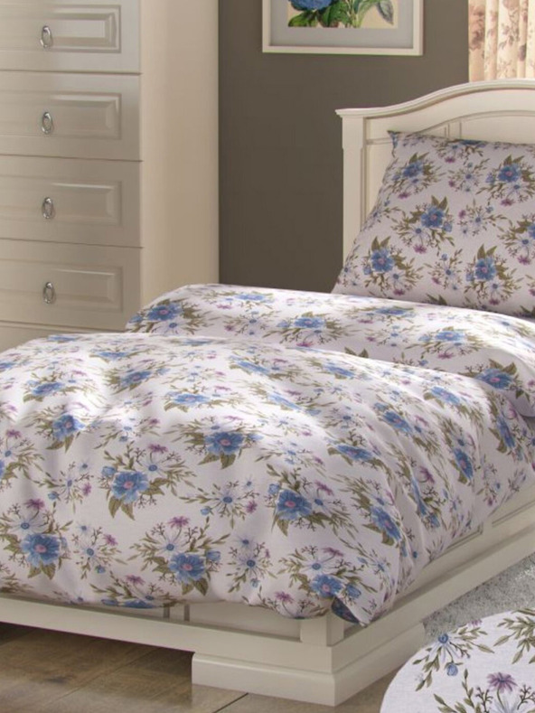 Kvalitex Biancheria da letto in cotone PROVENCE COLLECTION 140x200, 70x90cm ELISA blu