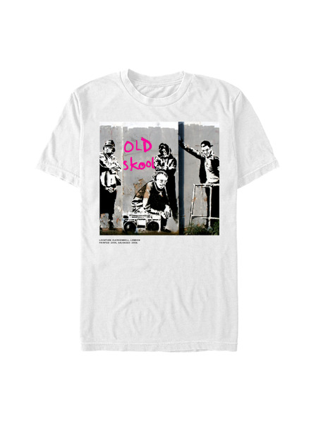 ZOOT.Fan Maglietta bianca Banksy (brandizzata) Old Skool