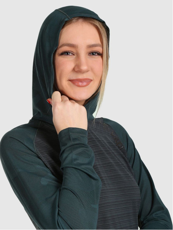 Kilpi Felpa running Kilpi AILEEN-W Verde scuro da donna