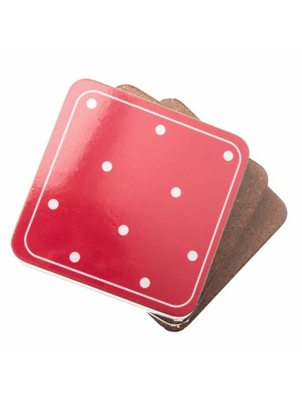 Casa de Engel Sottobicchieri in sughero - rosso con pois - set da 6 pz, 0/60