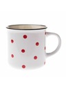 Casa de Engel Tazza in ceramica, bianca con pois rossi, 470ml, 6/24
