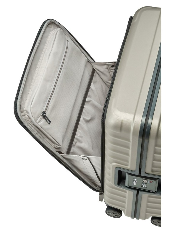 Titan Valigia da viaggio Titan Litron Frame S tasca frontale Champagne