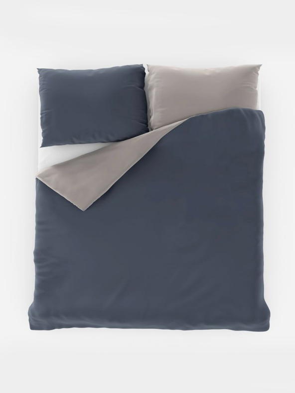 Kvalitex Lino francese satinato LUXURY COLLECTION 1+2, 200x200, 70x90cm grigio scuro/grigio chiaro