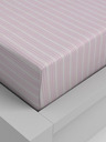 Kvalitex Lenzuolo di cotone con elastico 120x200cm a righe rosa Kvalitex
