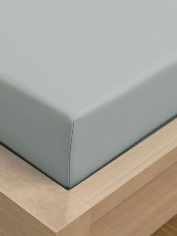 Kvalitex Lenzuolo in jersey con lycra 120x200cm grigio chiaro Kvalitex