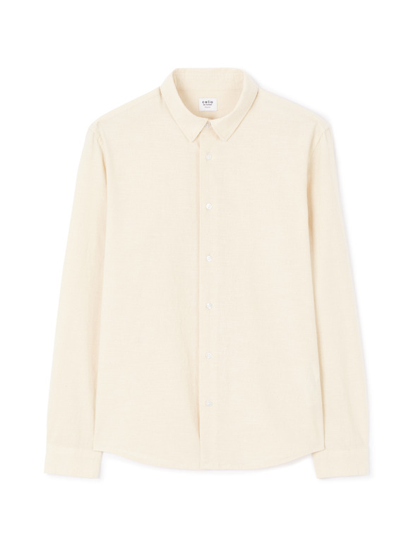 Celio Camicia da uomo beige Celio Lachambray