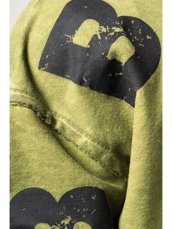 Nebbia Felpa con cappuccio oversize lavata via NO BS 371