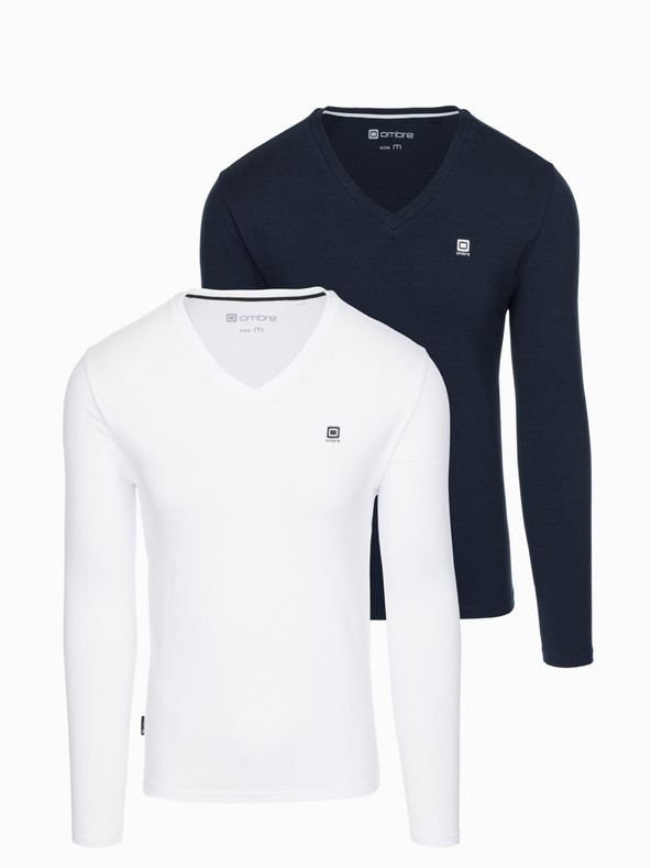 Ombre Clothing Set manica lunga uomo V-NECK - Mix 2-pack V1 Z87 Ombre Clothing