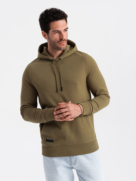 Ombre Clothing Felpa con cappuccio in cotone da uomo BASIC con tasca a marsupio Ombre Clothing