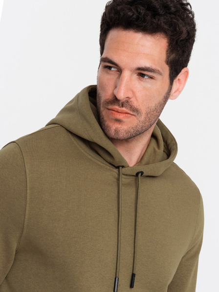 Ombre Clothing Felpa con cappuccio in cotone da uomo BASIC con tasca a marsupio Ombre Clothing